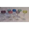 7 verres roemers de couleur, cristal de Lorraine 9