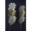 Paire d’appliques à feuilles en verre de Murano doré et blanc nacré de style Barovier 19