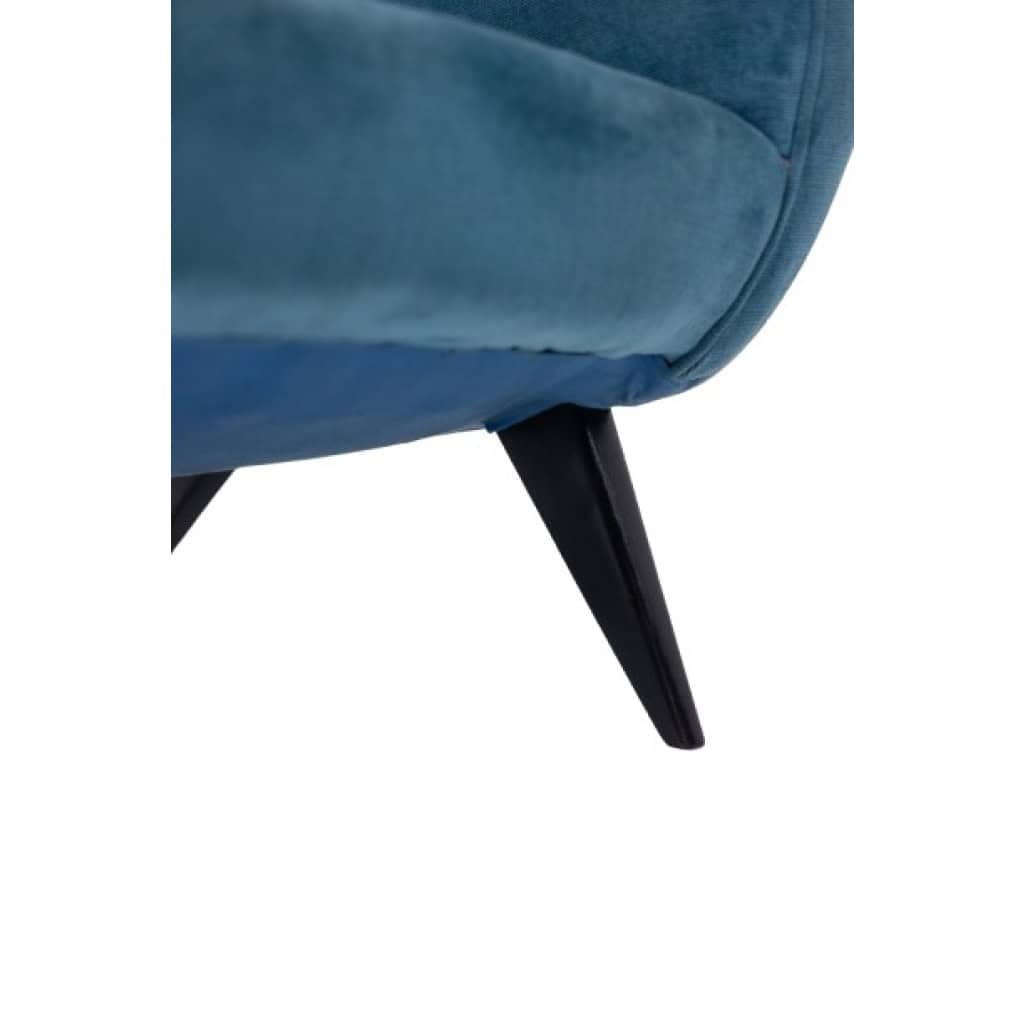 Fauteuil en velours bleu, piètement en hêtre. Années 1950. LS4410409A 10