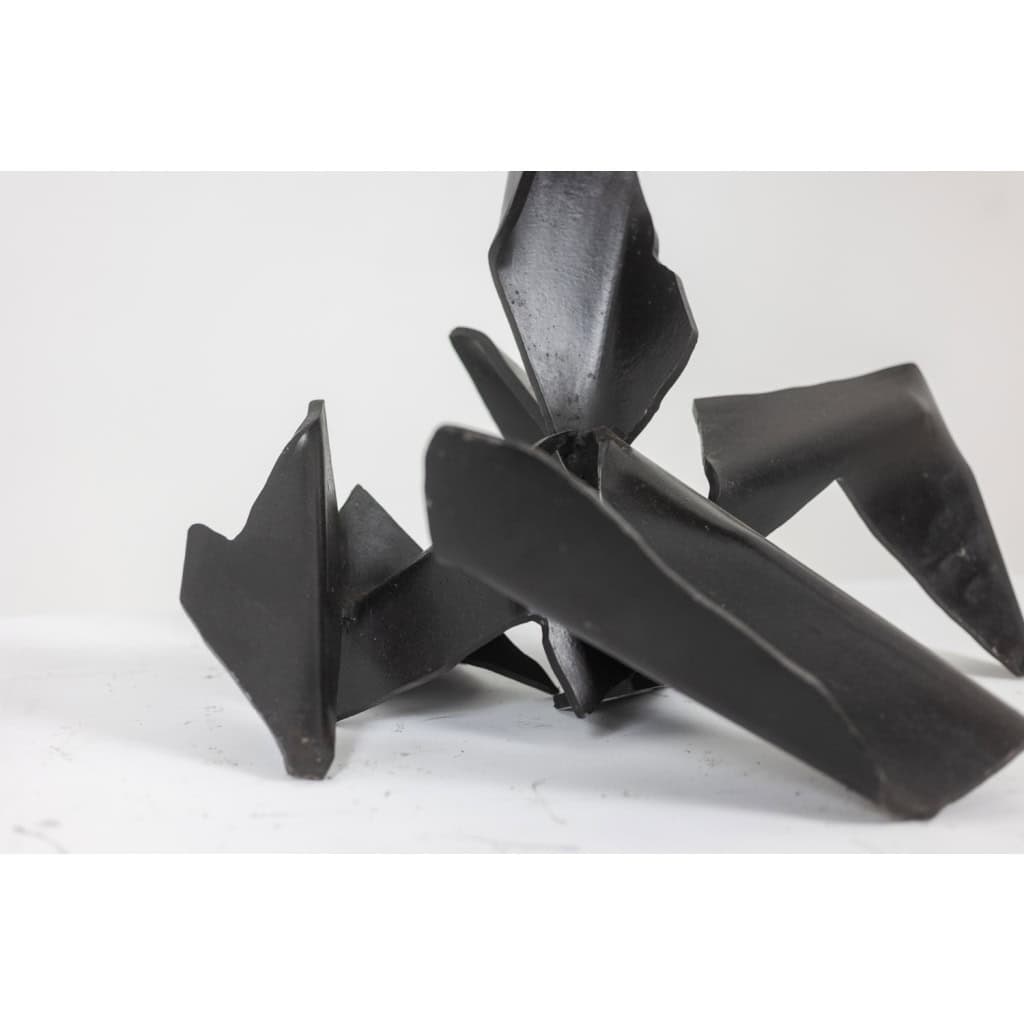 Jean Campa. Sculpture géométrique en métal poli. Années 1980. LS62141309P 10