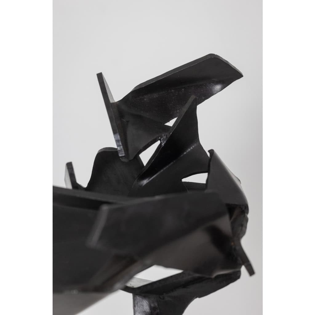 Jean Campa. Sculpture géométrique en métal poli. Années 1980. LS62141309P 14