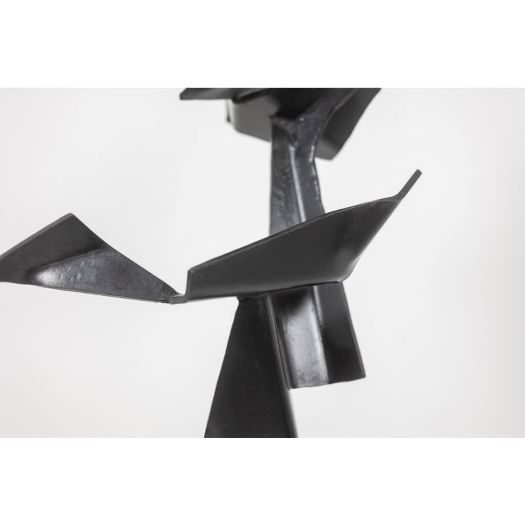 Jean Campa. Sculpture géométrique en métal poli. Années 1980. LS62141309P 16