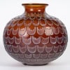 1930 René Lalique – Vase Grenade Verre Rouge Ambré Patiné Blanc 9