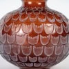 1930 René Lalique – Vase Grenade Verre Rouge Ambré Patiné Blanc 11