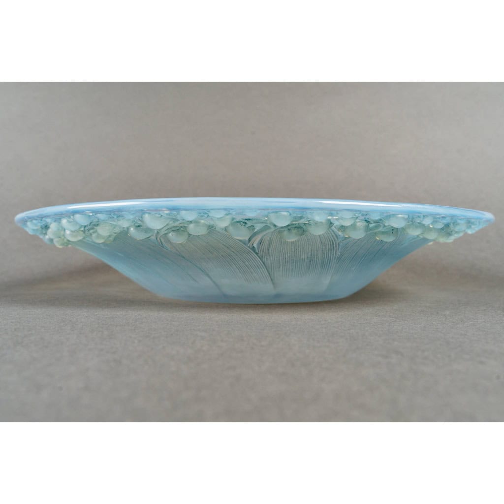 1931 René Lalique – Coupe Muguet Verre Opalescent Patiné Bleu 6