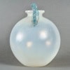 1926 René Lalique – Vase Ronsard Verre Opalescent Patiné Bleu 12