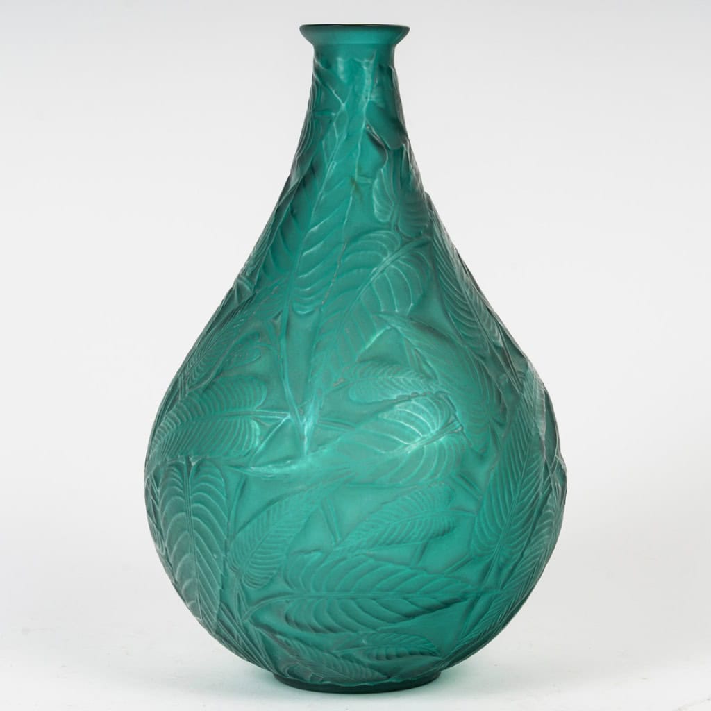 René LALIQUE -1923- Vase « SAUGE » teinté Vert émeraude 5