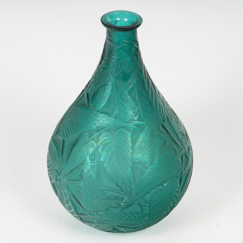 René LALIQUE -1923- Vase « SAUGE » teinté Vert émeraude 6