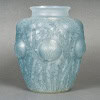 1926 René Lalique – Vase Domrémy Verre Opalescent Patiné Bleu 9