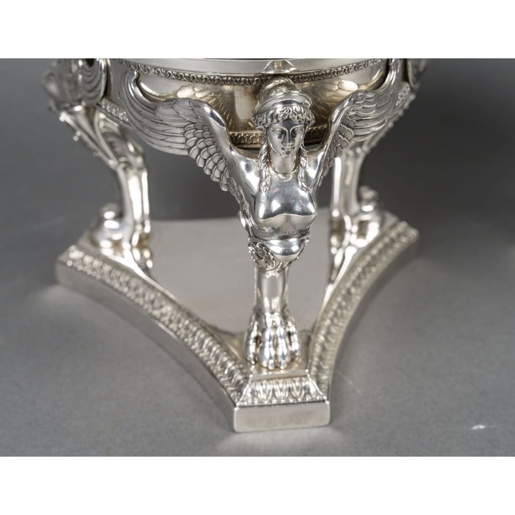 GUSTAVE ODIOT – Paire de coupes argent et cristal Baccarat XIXé 7