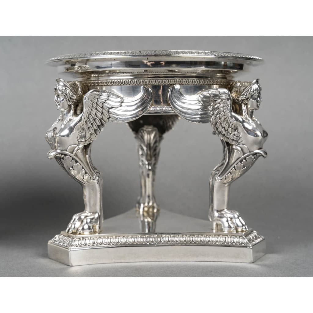 GUSTAVE ODIOT – Paire de coupes argent et cristal Baccarat XIXé 10