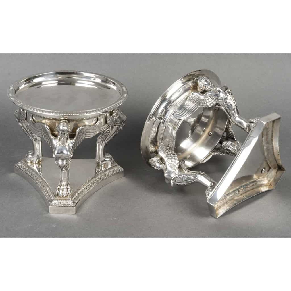 GUSTAVE ODIOT – Paire de coupes argent et cristal Baccarat XIXé 14