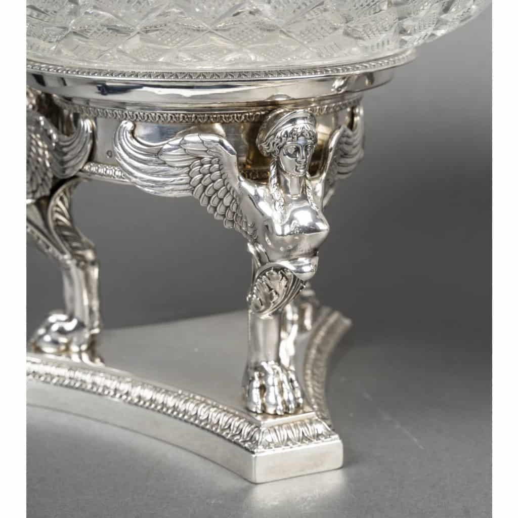 GUSTAVE ODIOT – Paire de coupes argent et cristal Baccarat XIXé 25