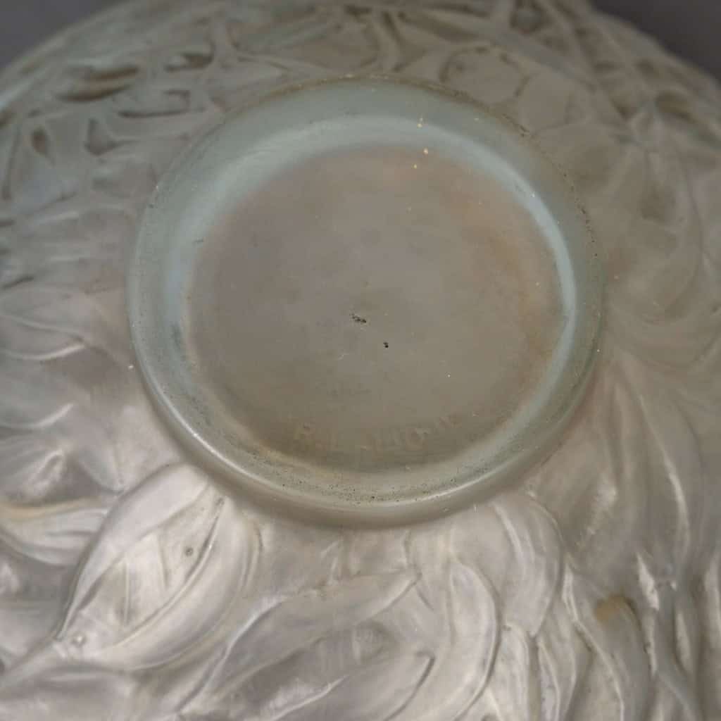 1920 René Lalique – Vase Gui Verre Opalescent Patiné Gris 8