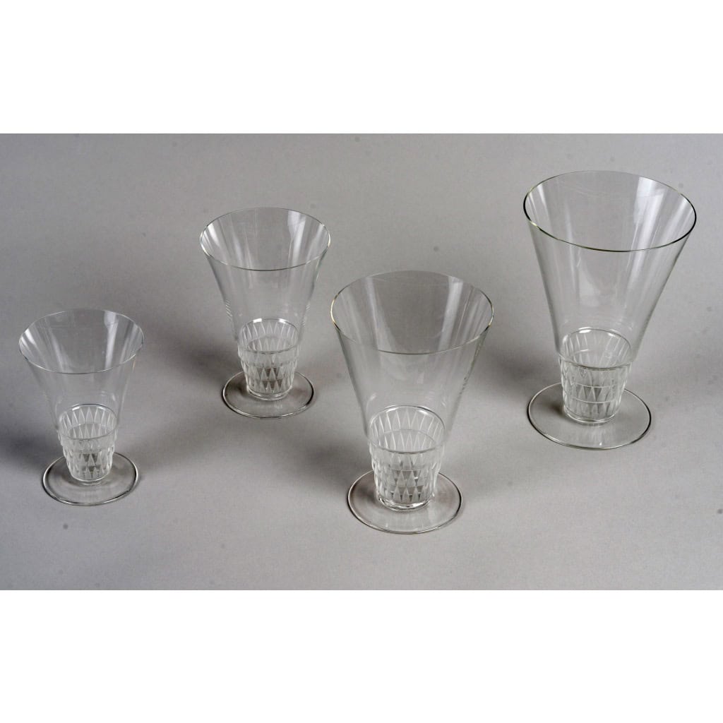 1930 René Lalique – Service Bourgueil Verres, Assiettes Et Bols – 48 Pièces 6