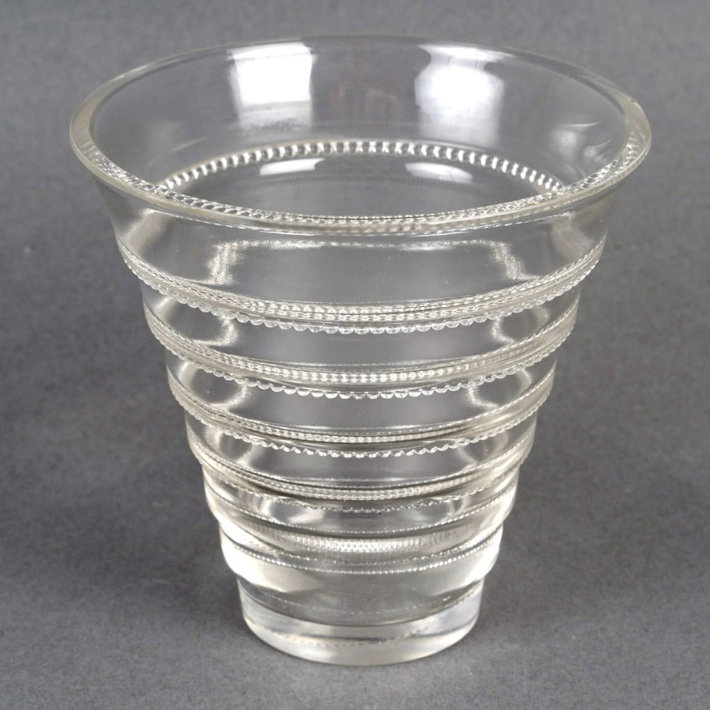 1933 René Lalique – Vase Art Déco Moderniste Meudon Verre Blanc 6