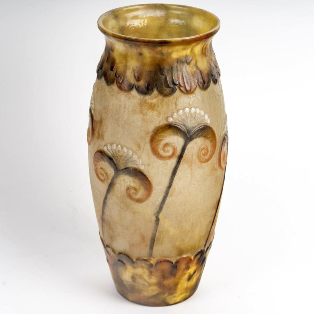 1924 Gabriel Argy Rousseau – Vase Papyrus Pâte De Verre 5