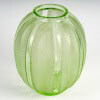 1932 René Lalique – Vase Biskra Verre Vert Clair Patiné Blanc 10