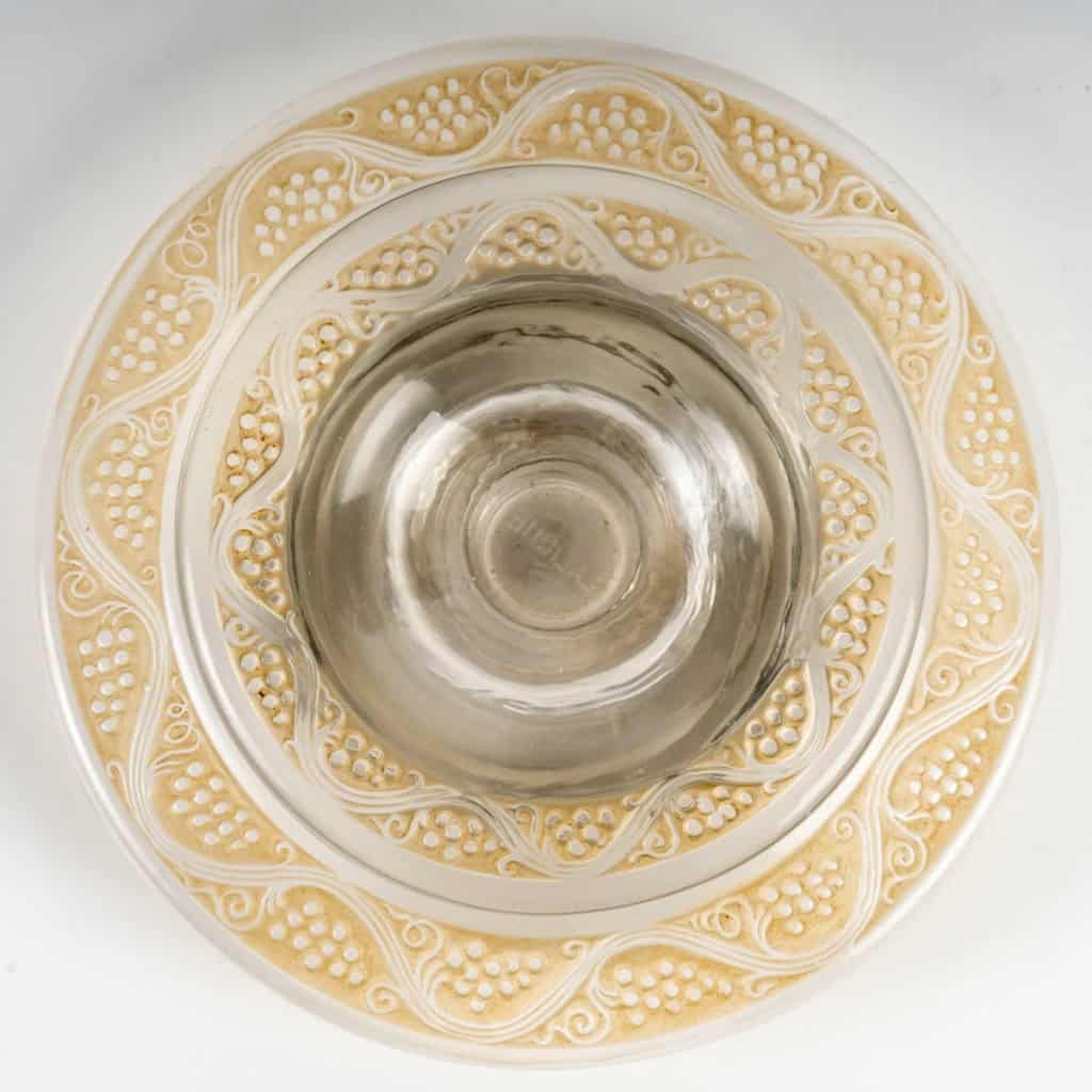 1934 René Lalique – Paire De Bougeoirs Art Déco Ricquewihr Verre Blanc Patiné Sépia 6