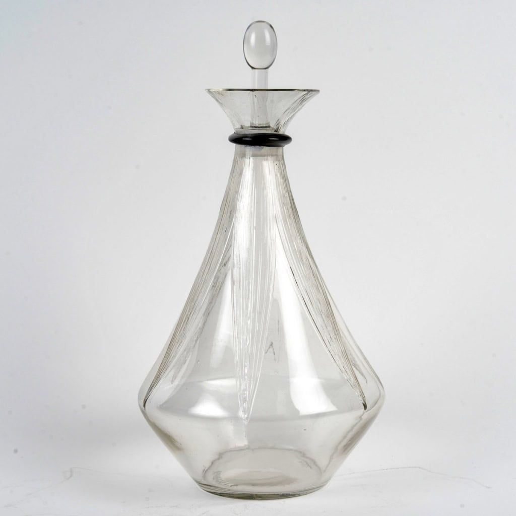 1925 René Lalique – Carafe Art Déco Sélestat Verre Blanc Et Noir 3