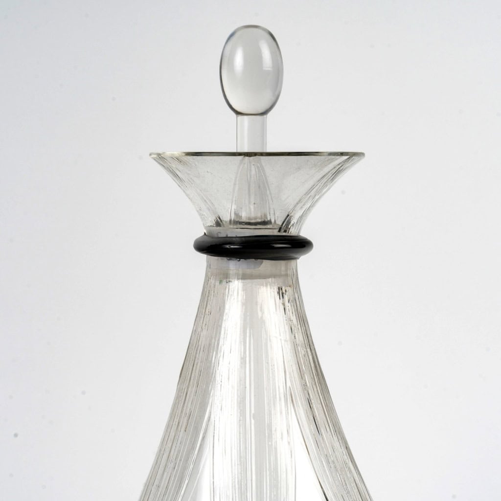 1925 René Lalique – Carafe Art Déco Sélestat Verre Blanc Et Noir 7