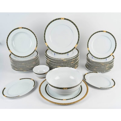 Christian Dior – Service De Table Torsadior Porcelaine – 41 Pièces – 12 Personnes