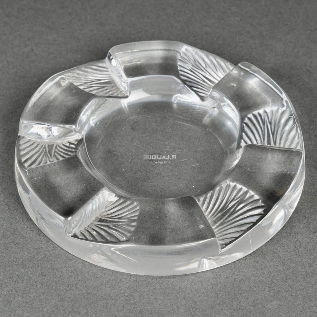 1928 René Lalique – Cendrier Art Déco Cuba Verre Blanc 3