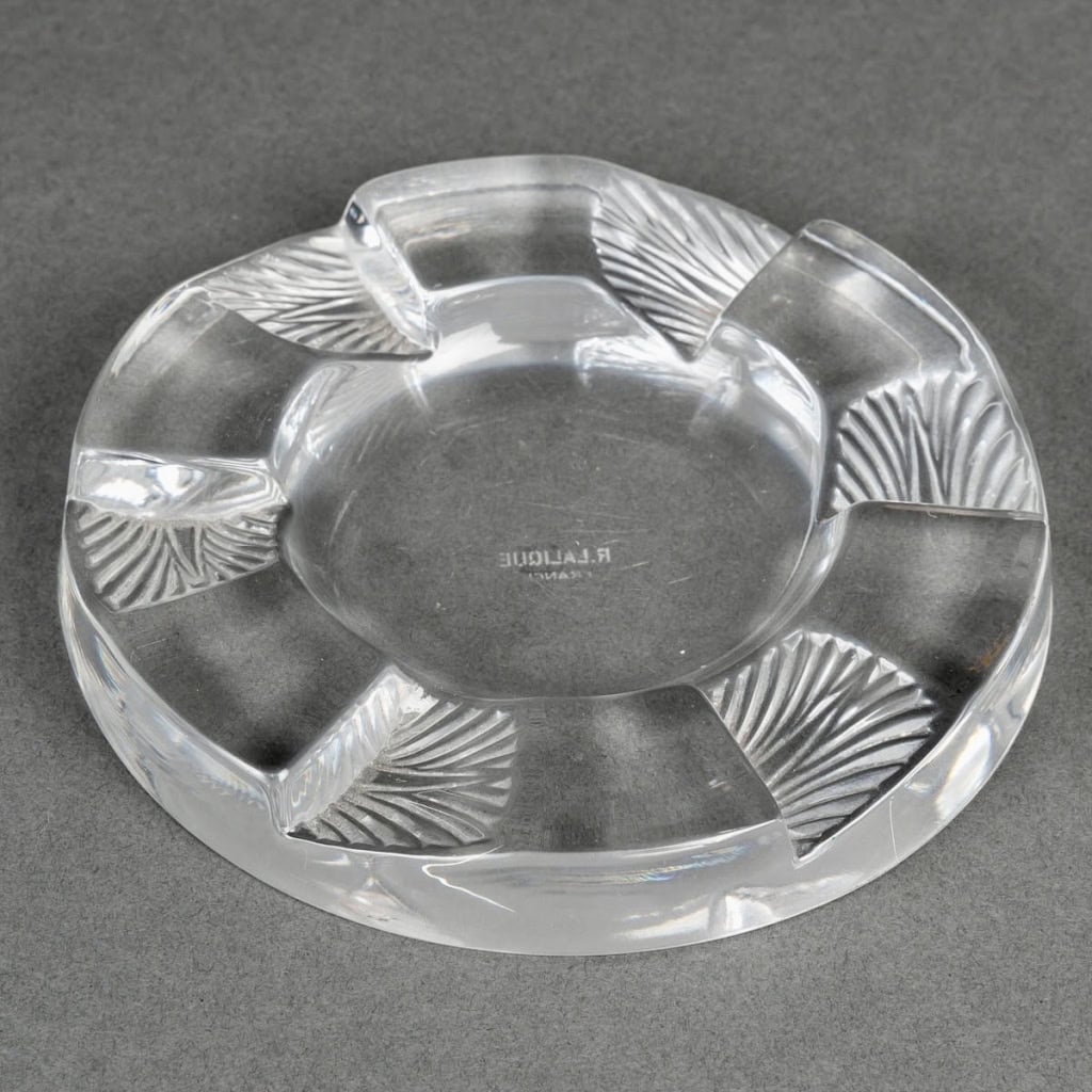 1928 René Lalique – Cendrier Art Déco Cuba Verre Blanc 5