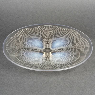 1924 René Lalique – Assiette Plat Coquilles Verre Opalescent