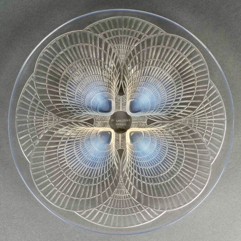 1924 René Lalique – Assiette Plat Coquilles Verre Opalescent 5