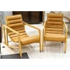 Eileen Gray – Ecart International – Paire De Transats Cuir Gold Et Bois Naturel 8