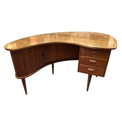 BUREAU Scandinave vintage en teck à deux compartiments bar conçu par Kaï Kristiansen.