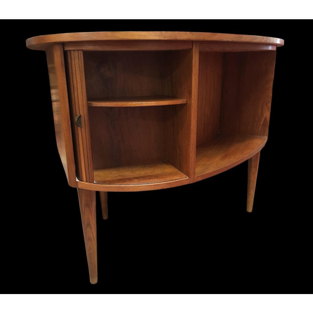 BUREAU Scandinave vintage en teck à deux compartiments bar conçu par Kaï Kristiansen. 6