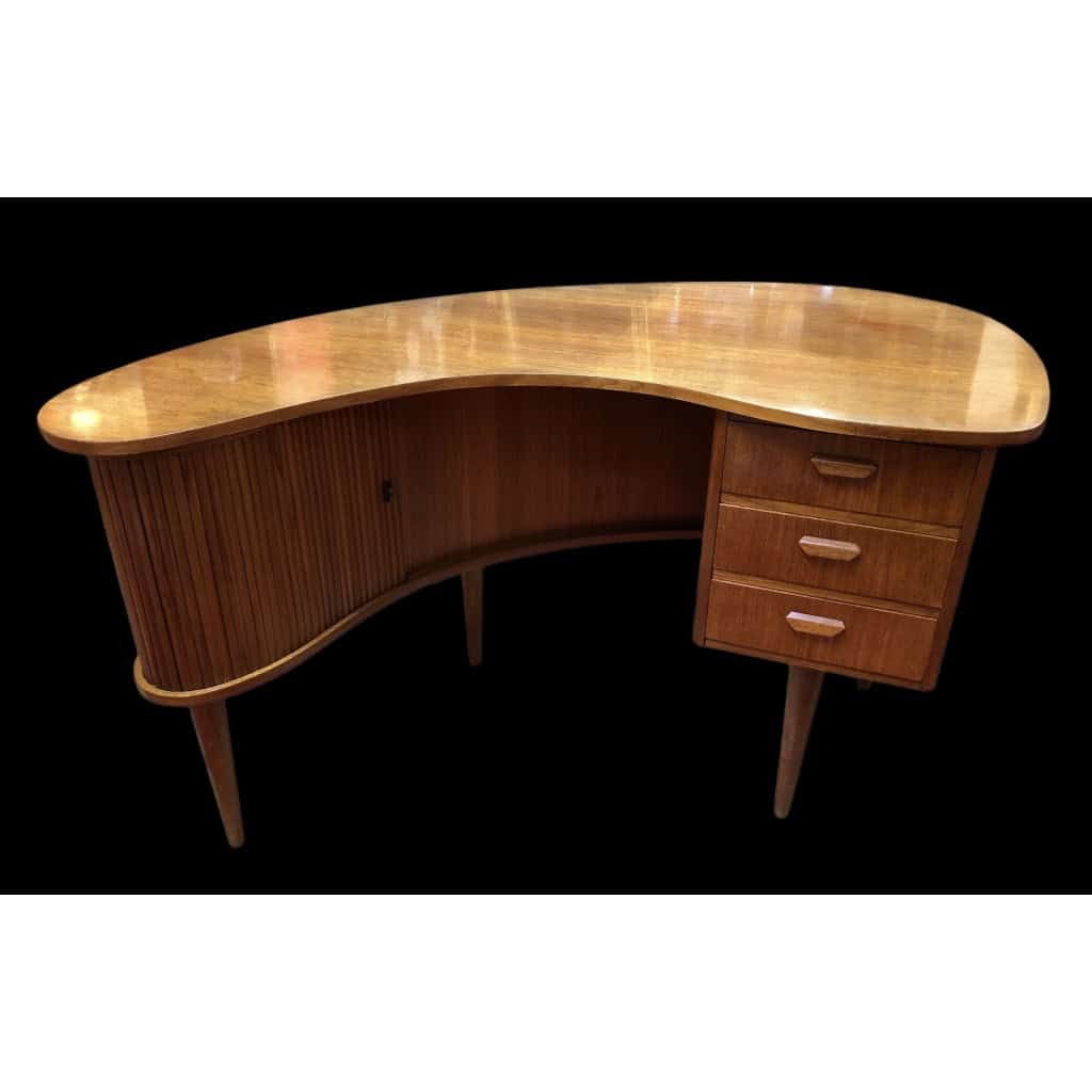 BUREAU Scandinave vintage en teck à deux compartiments bar conçu par Kaï Kristiansen. 12