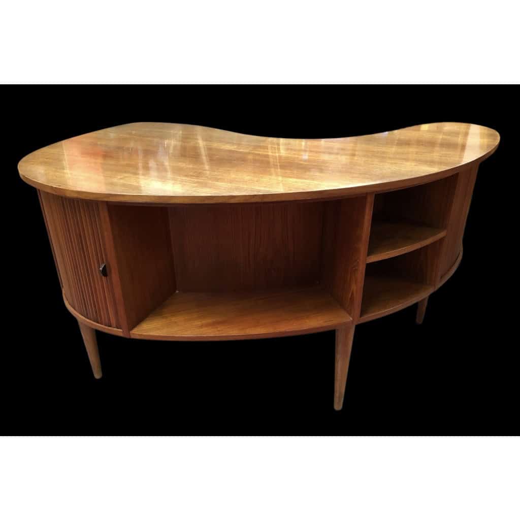 BUREAU Scandinave vintage en teck à deux compartiments bar conçu par Kaï Kristiansen. 10