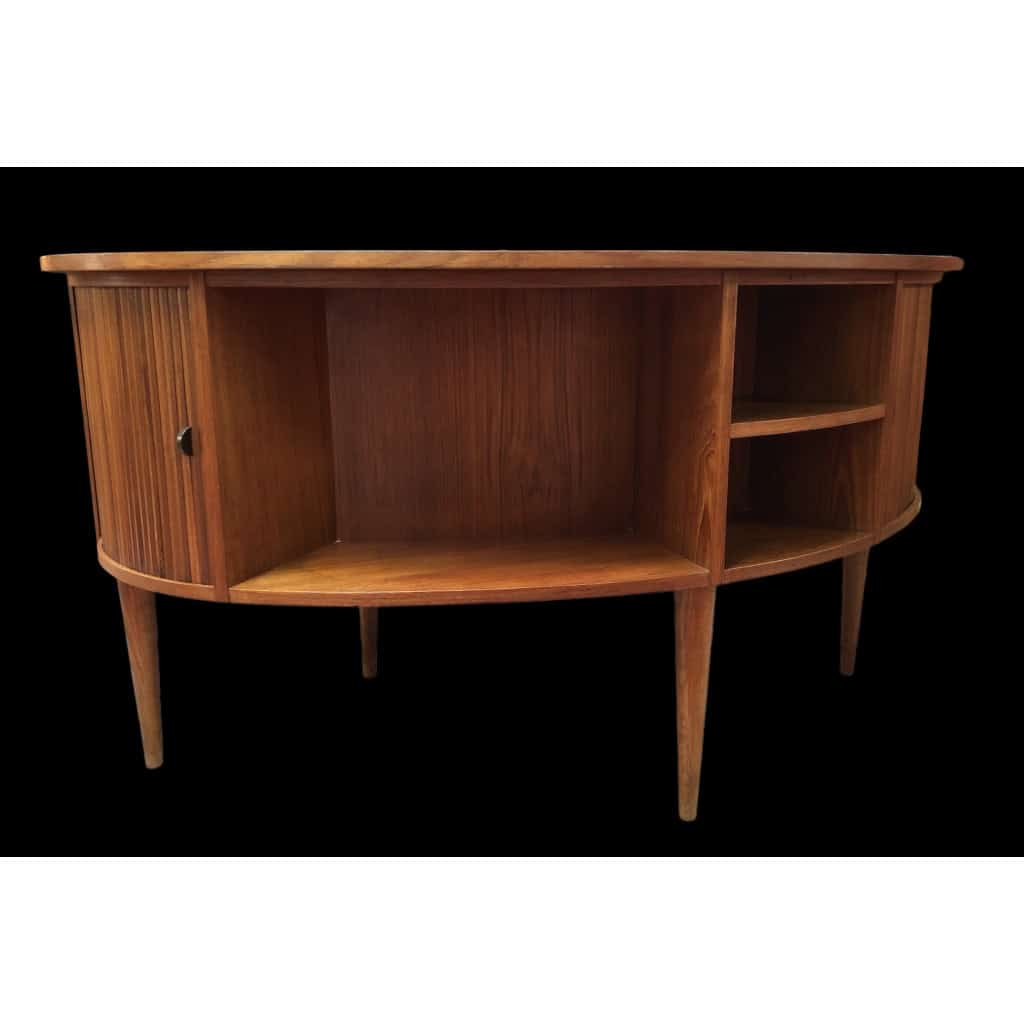 BUREAU Scandinave vintage en teck à deux compartiments bar conçu par Kaï Kristiansen. 8