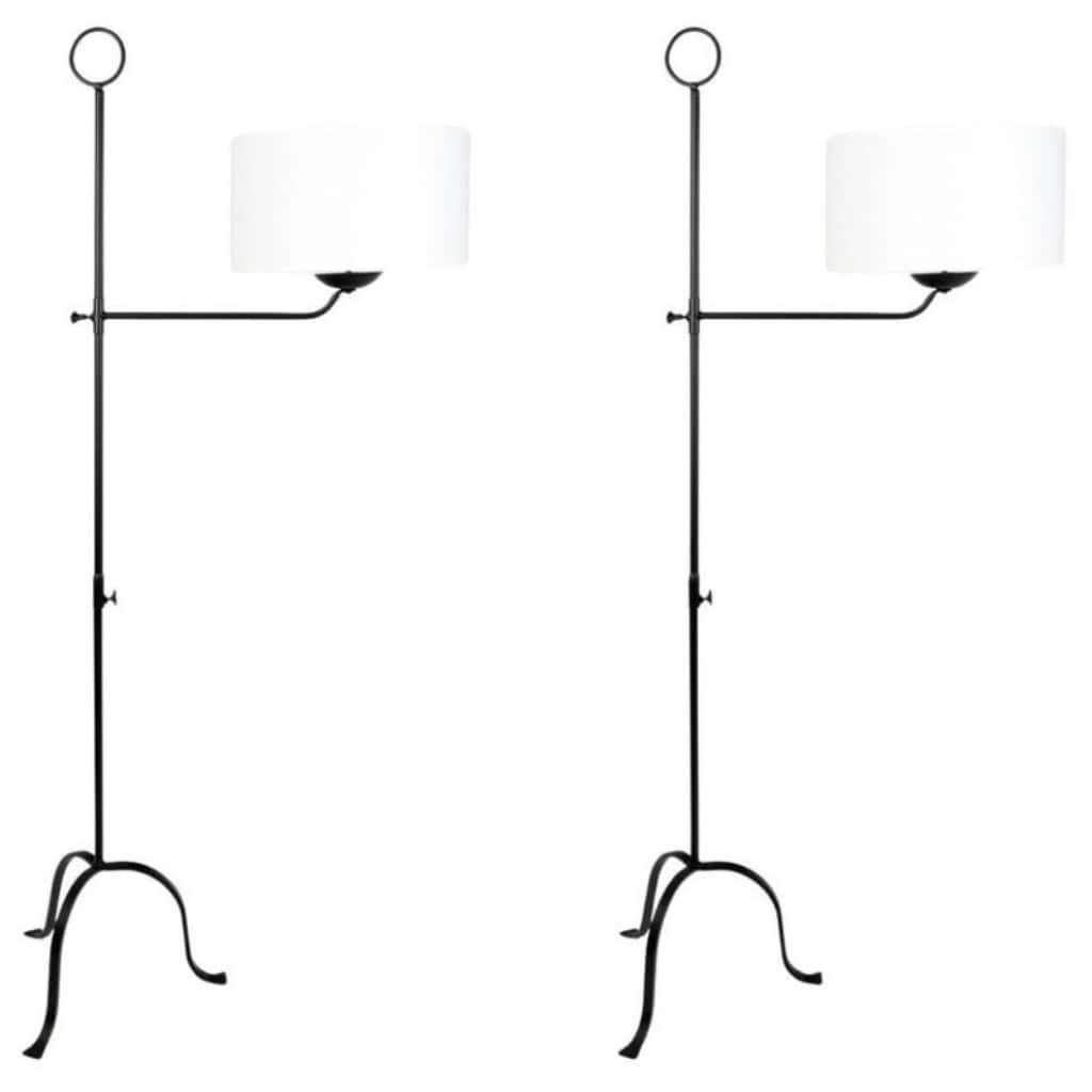 1960 Original, Paire de lampadaires en fer forgé des Ateliers Vallauris 3