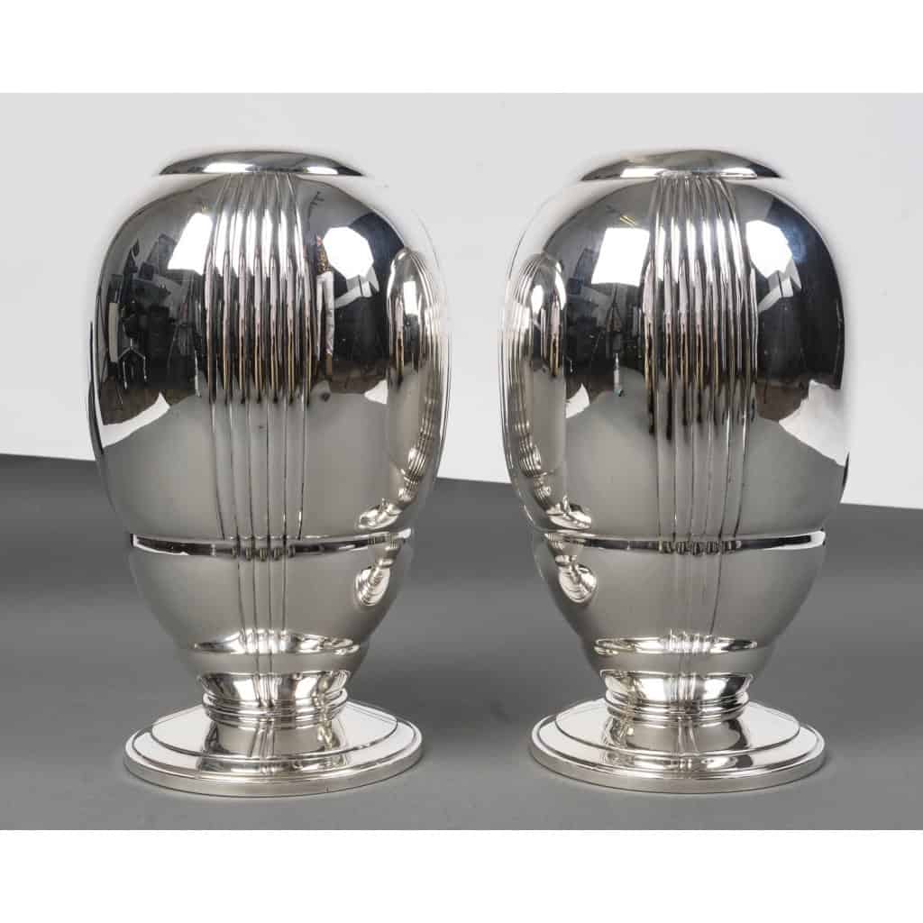 Ravinet d’Enfert – Paire de vases en argent massif Epoque ART DECO 6