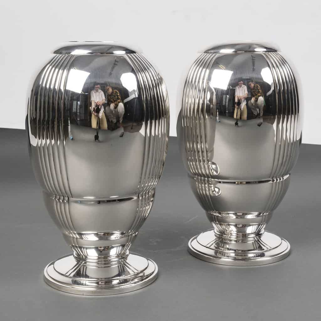 Ravinet d’Enfert – Paire de vases en argent massif Epoque ART DECO 13