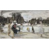 MACAVOY Edouard Georges Paris le jardin des Tuileries Huile sur toile signée Certificat d’authenticité 17