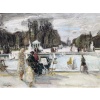 MACAVOY Edouard Georges Paris le jardin des Tuileries Huile sur toile signée Certificat d’authenticité 15