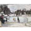 MACAVOY Edouard Georges Paris le jardin des Tuileries Huile sur toile signée Certificat d’authenticité 14