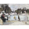 MACAVOY Edouard Georges Paris le jardin des Tuileries Huile sur toile signée Certificat d’authenticité 13