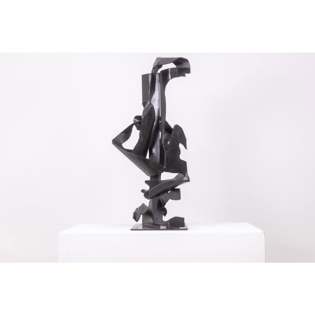 Jean Campa. Sculpture verticale en métal patiné. Années 1980. LS62151309P 7