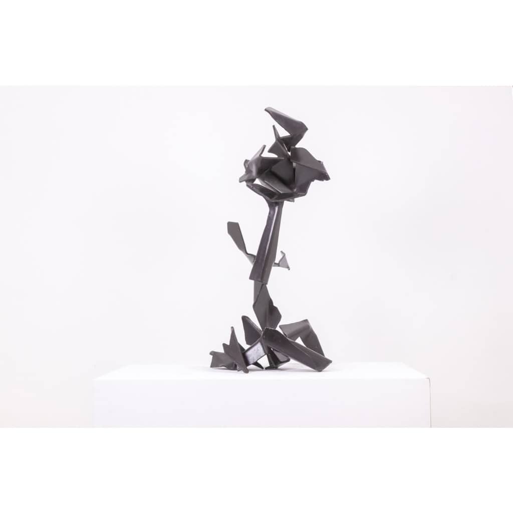 Jean Campa. Sculpture géométrique en métal poli. Années 1980. LS62141309P 4