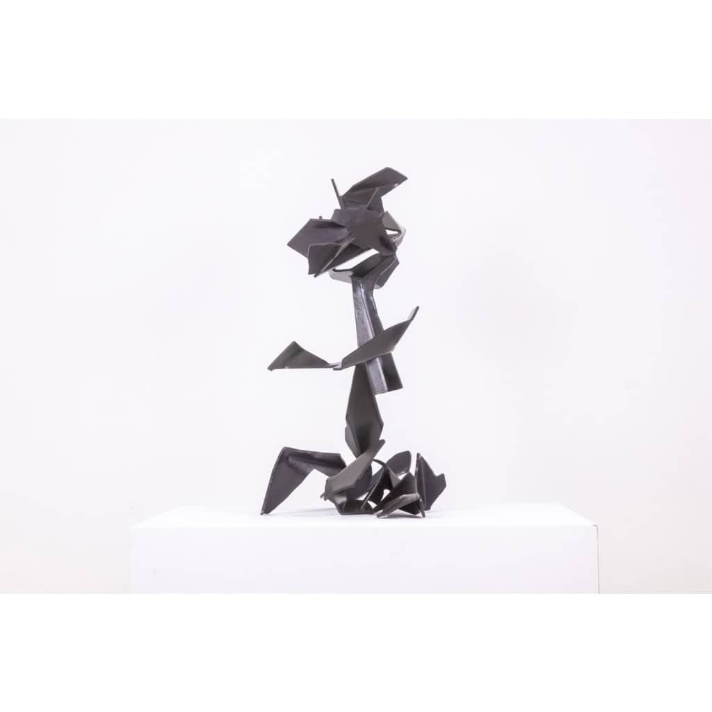 Jean Campa. Sculpture géométrique en métal poli. Années 1980. LS62141309P 6