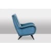 Fauteuil en velours bleu, piètement en hêtre. Années 1950. LS4410409A 16