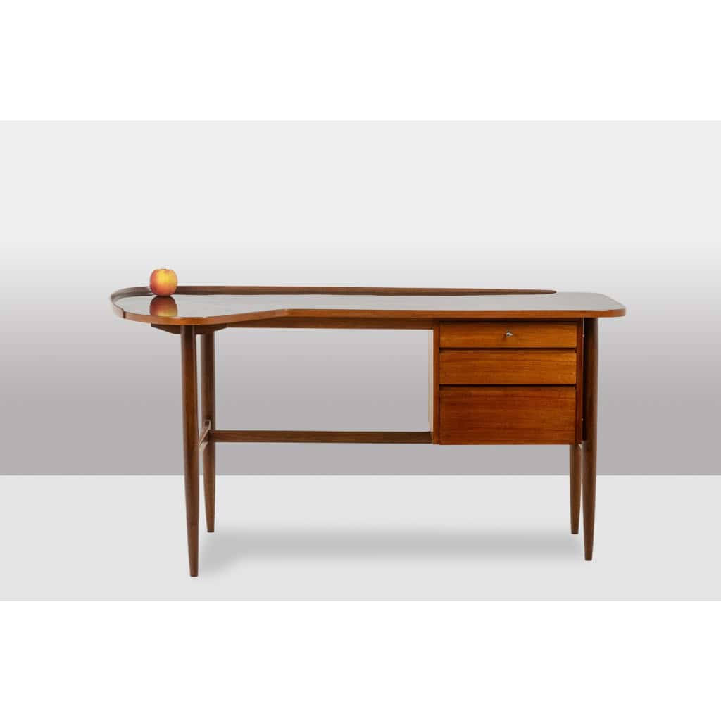 Bureau en teck, de forme libre. Années 1950. LS614859Q 5