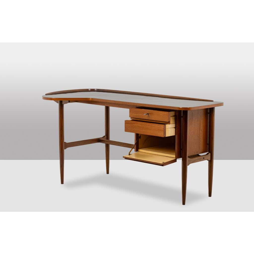 Bureau en teck, de forme libre. Années 1950. LS614859Q 6