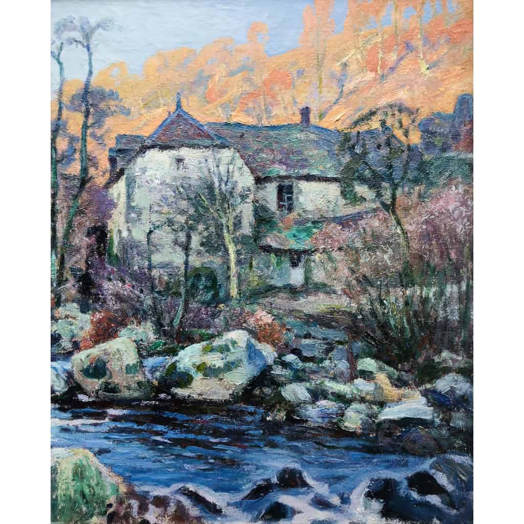 PAILLER Henri Peinture Française 20è siècle Le moulin de la folie à Crozant Huile sur toile signée Certificat d’authenticité 8